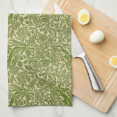 William Morris Rose & Thistle Floral Green Geschirrtuch (Viertel Falte)