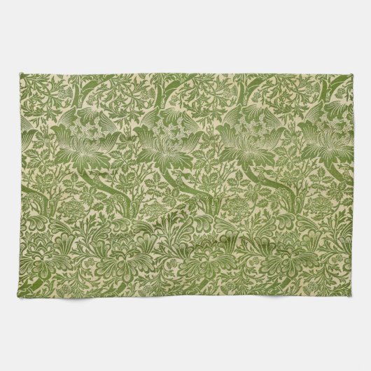 William Morris Rose & Thistle Floral Green Geschirrtuch (Horizontal)