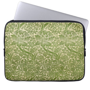 William Morris Rose & Thistle Floral Green Laptopschutzhülle