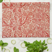 William Morris Rose & Thistle Floral Red Geschirrtuch (Gefaltet)