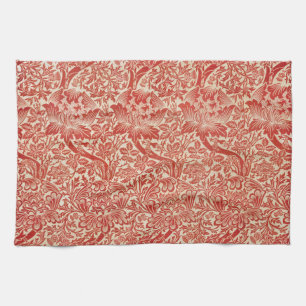William Morris Rose & Thistle Floral Red Geschirrtuch