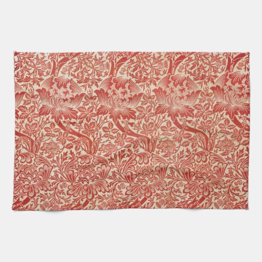 William Morris Rose & Thistle Floral Red Geschirrtuch (Horizontal)