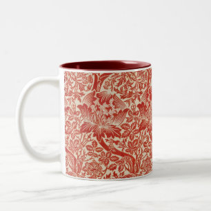 William Morris Rose & Thistle Floral Red Zweifarbige Tasse