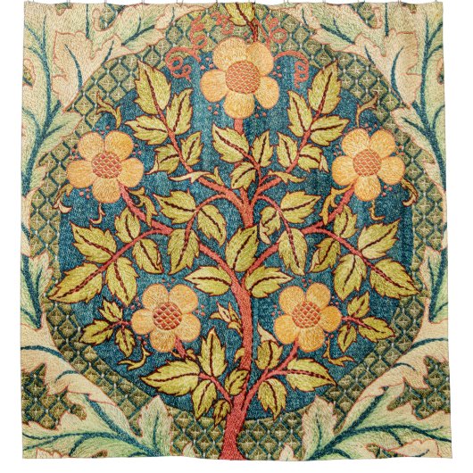 William Morris Rose Wreath  Duschvorhang (Vorderseite)