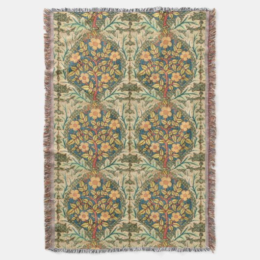 William Morris Rose Wreath (geteert) Decke (Vorderseite Vertikal)