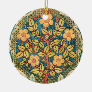 William Morris Rose Wreath Keramik Ornament