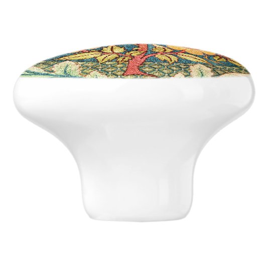 William Morris Rose Wreath Keramikknauf (Seitenansicht)