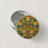 William Morris Rose Wreath: Klassische Künste und Button (Vorne & Hinten)