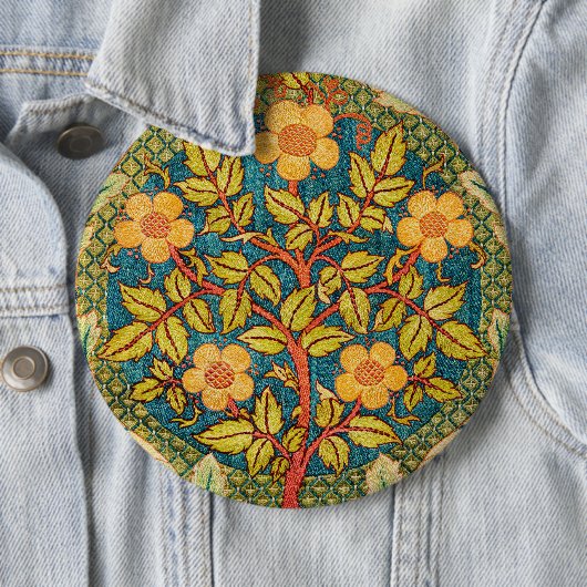 William Morris Rose Wreath: Klassische Künste und Button (Beispiel)