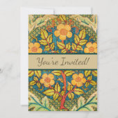 William Morris Rose Wreath: Klassische Künste und  Einladung (Vorderseite)