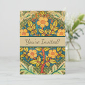 William Morris Rose Wreath: Klassische Künste und  Einladung (Stehend Vorderseite)