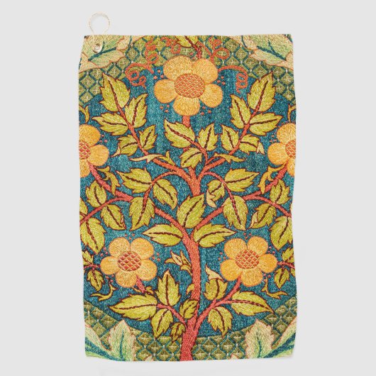 William Morris Rose Wreath: Klassische Künste und Golfhandtuch (Vorderseite)