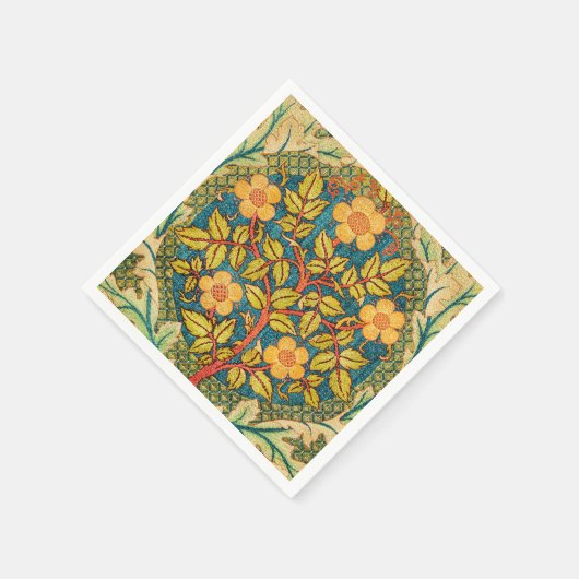 William Morris Rose Wreath: Klassische Künste und Serviette (Ecke)