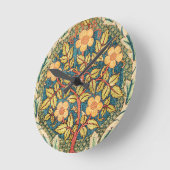 William Morris Rose Wreath Runde Wanduhr (Winkel)