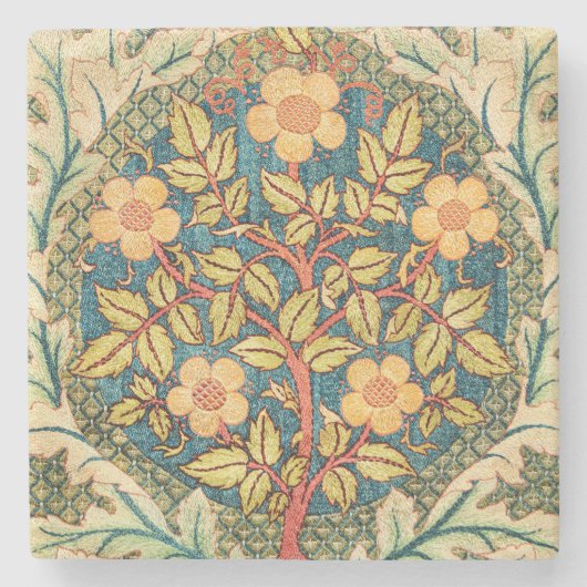 William Morris Rose Wreath  Steinuntersetzer (Vorderseite)