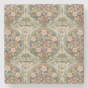 William Morris Rose Wreath Vintag Blühende Rose Steinuntersetzer