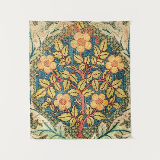 William Morris Rose Wreath Wandteppich (Vorderseite)