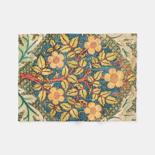 William Morris Rose Wreath (Zoomed) Throw Blanket Fleecedecke (Vorderseite (Horizontal))