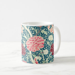 William Morris Roségold Grün Blau Blumenmuster Kaffeetasse