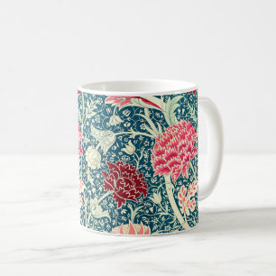 William Morris Roségold Grün Blau Blumenmuster Kaffeetasse