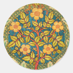 William Morris Rosenkranz: Klassische Kunst & Hand Runder Aufkleber