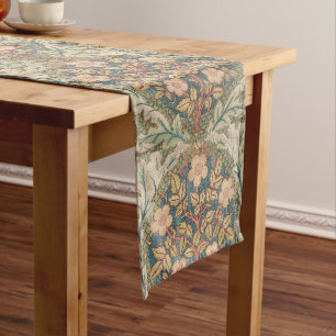 William Morris Rosenkranz Vintage blühende Rose Großer Tischläufer