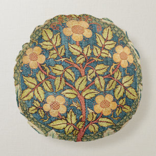 William Morris Rosenkranz Vintage-Blumenkunst Rundes Kissen