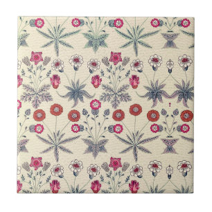 William * Morris  Rot Blau Blumen Gänseblümchen Vi Fliese