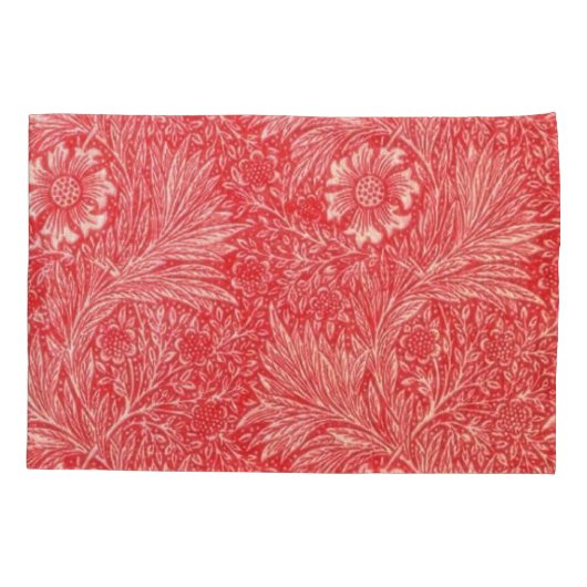 William Morris, rot, blumengeschmückt, viktorianis Kissenbezug (Rückseite)