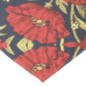William Morris Rot Gold Mohn Blumenmuster Tischdecke (Schrägansicht)