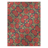 William Morris Rot Gold Mohn Blumenmuster Tischdecke (Vorderseite)