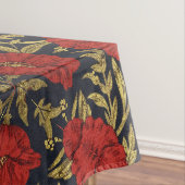 William Morris Rot Gold Mohn Blumenmuster Tischdecke (Beispiel)