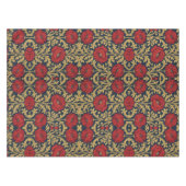 William Morris Rot Gold Mohn Blumenmuster Tischdecke (Vorderseite (Horizontal))