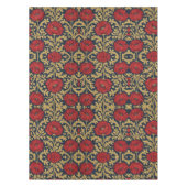 William Morris Rot Gold Mohn Blumenmuster Tischdecke (Vorderseite)
