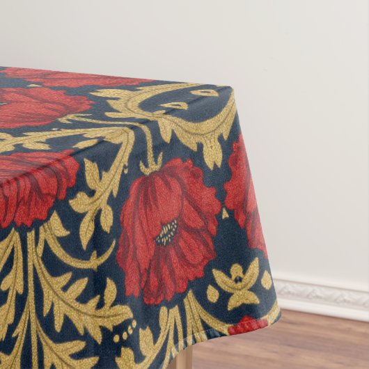 William Morris Rot Gold Mohn Blumenmuster Tischdecke (Beispiel)