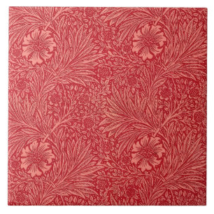 William Morris Roter Ringelblumen-Muster Fliese