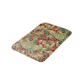 William Morris rotes Waldmuster Badematte (Schrägansicht)