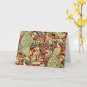 William Morris rotes Waldmuster Karte (Gelbe Blume)