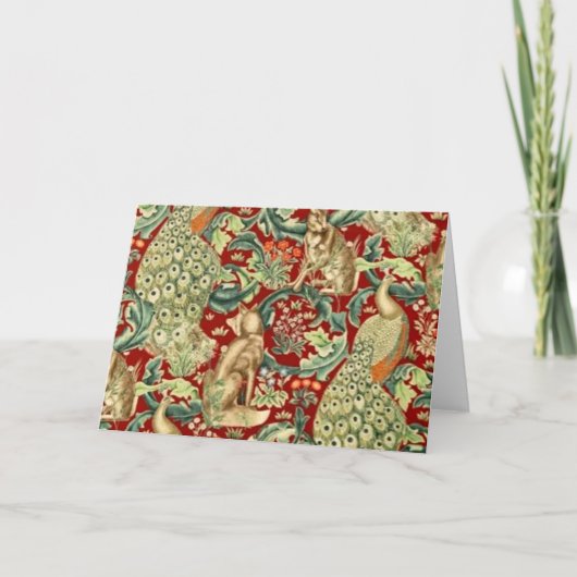 William Morris rotes Waldmuster Karte (Vorderseite)