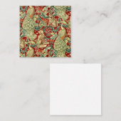 William Morris rotes Waldmuster Quadratische Visitenkarte (Vorne/Hinten)
