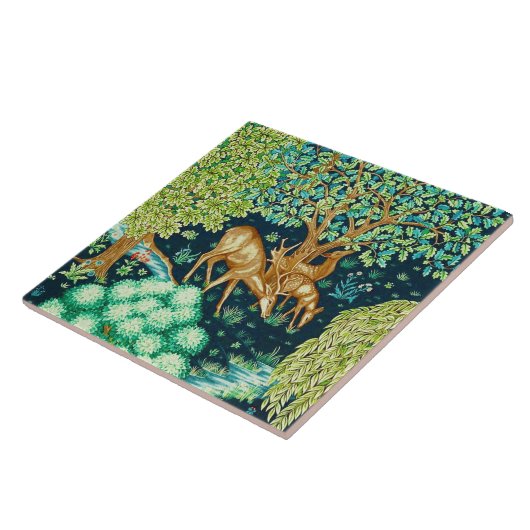 William Morris-Rotwild durch einen Fliese (Seite)