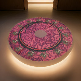 William * Morris Round Santa Claus Burgundy Polyester Weihnachtsbaumdecke