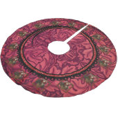 William * Morris Round Santa Claus Burgundy Polyester Weihnachtsbaumdecke (Schrägansicht)
