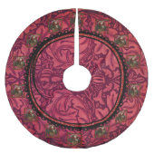 William * Morris Round Santa Claus Burgundy Polyester Weihnachtsbaumdecke (Vorderseite)