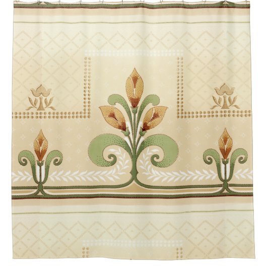 William Morris Row von Lilies Duschvorhang (Vorderseite)