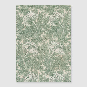 William Morris Sage Grünes Tulpenmuster: Vintage Magnetkarte