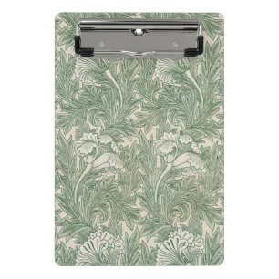 William Morris Sage Grünes Tulpenmuster: Vintage Mini Klemmbrett