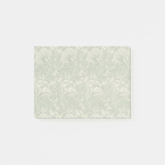 William Morris Sage Grünes Tulpenmuster: Vintage Post-it Klebezettel (Vorderseite)