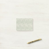 William Morris Sage Grünes Tulpenmuster: Vintage Post-it Klebezettel (Auf Schreibtisch)