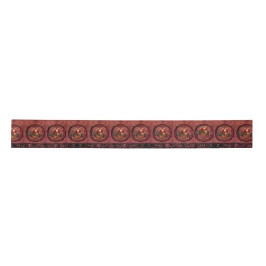 William * Morris Santa Claus Burgundy Satinband (Vorderseite)